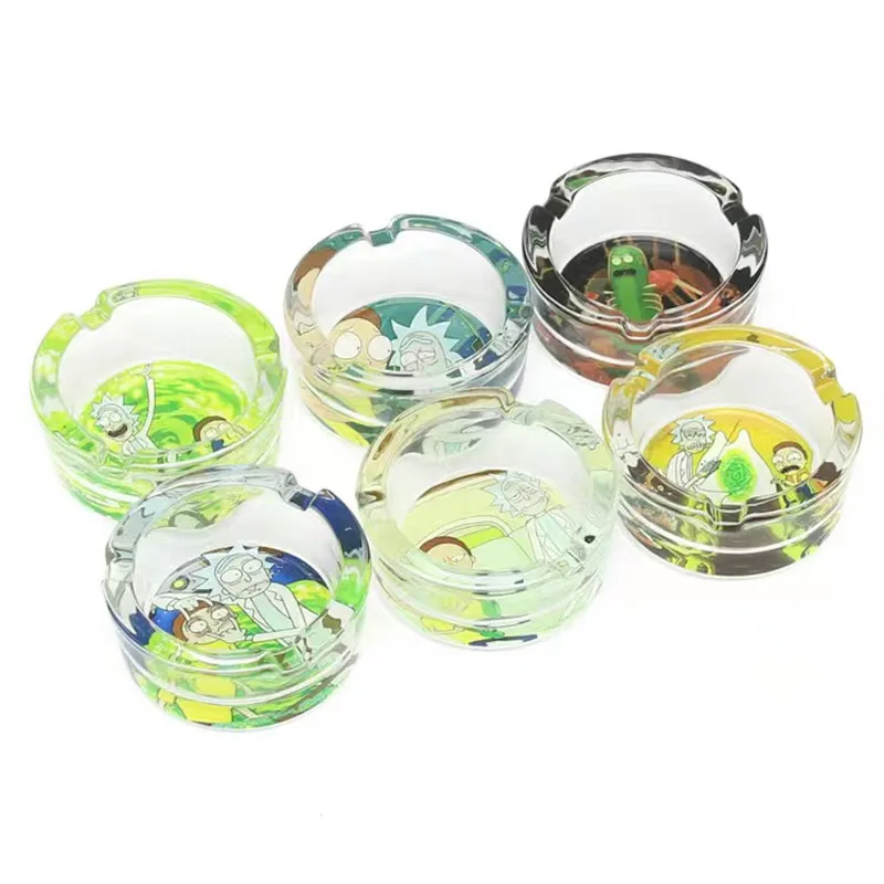 Creative promotional gift sticker ashtray cartoon pattern ashtray thickened glass ashtray