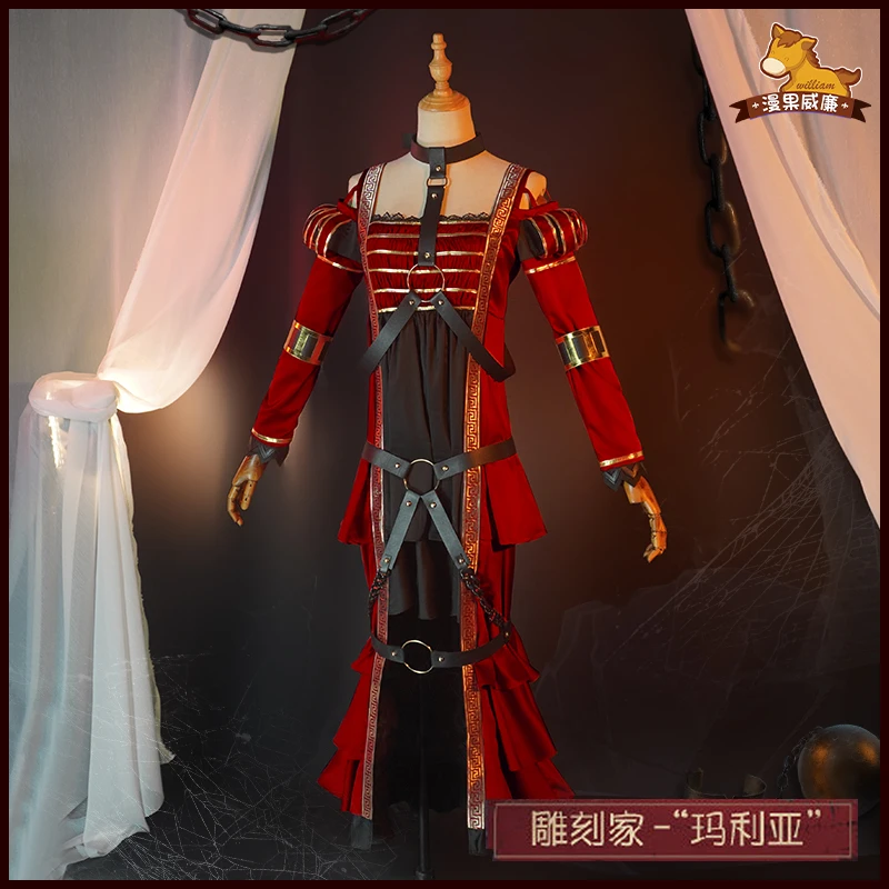 Sculptor Cos Identity V Cosplay Anime Man Woman Cosplay  High-quality  Fashion  Uniform Costume Full Set Dress+Belt+Wristband