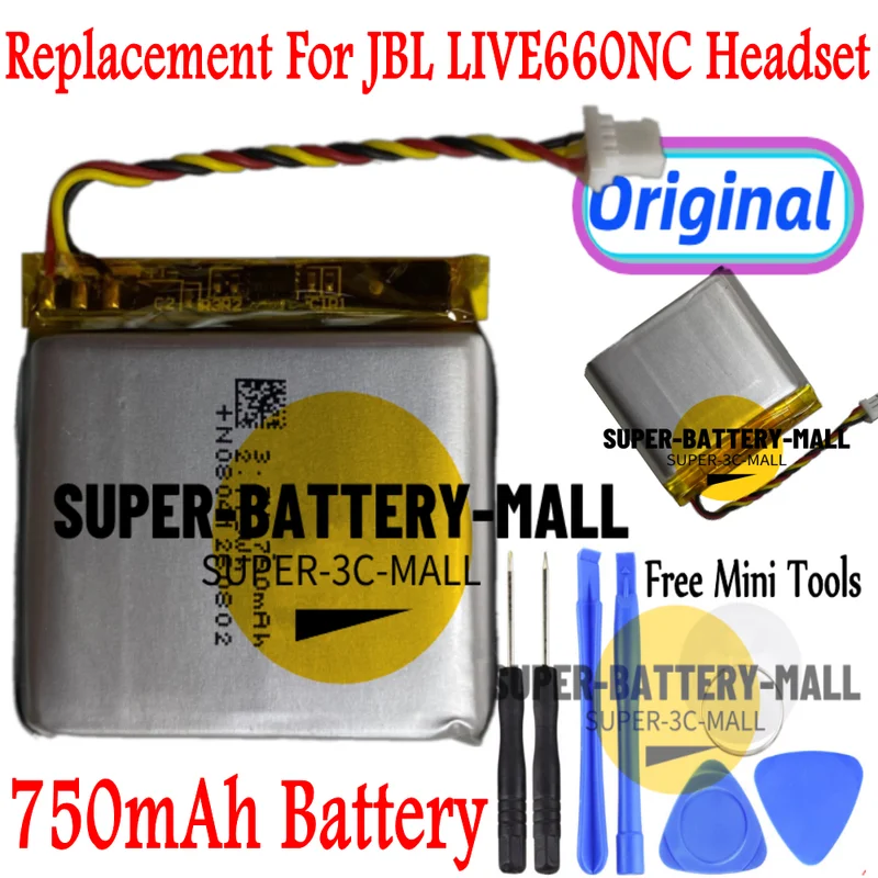 

Original 750mAh Battery Replacement For JBL LIVE660NC Wireless Headset