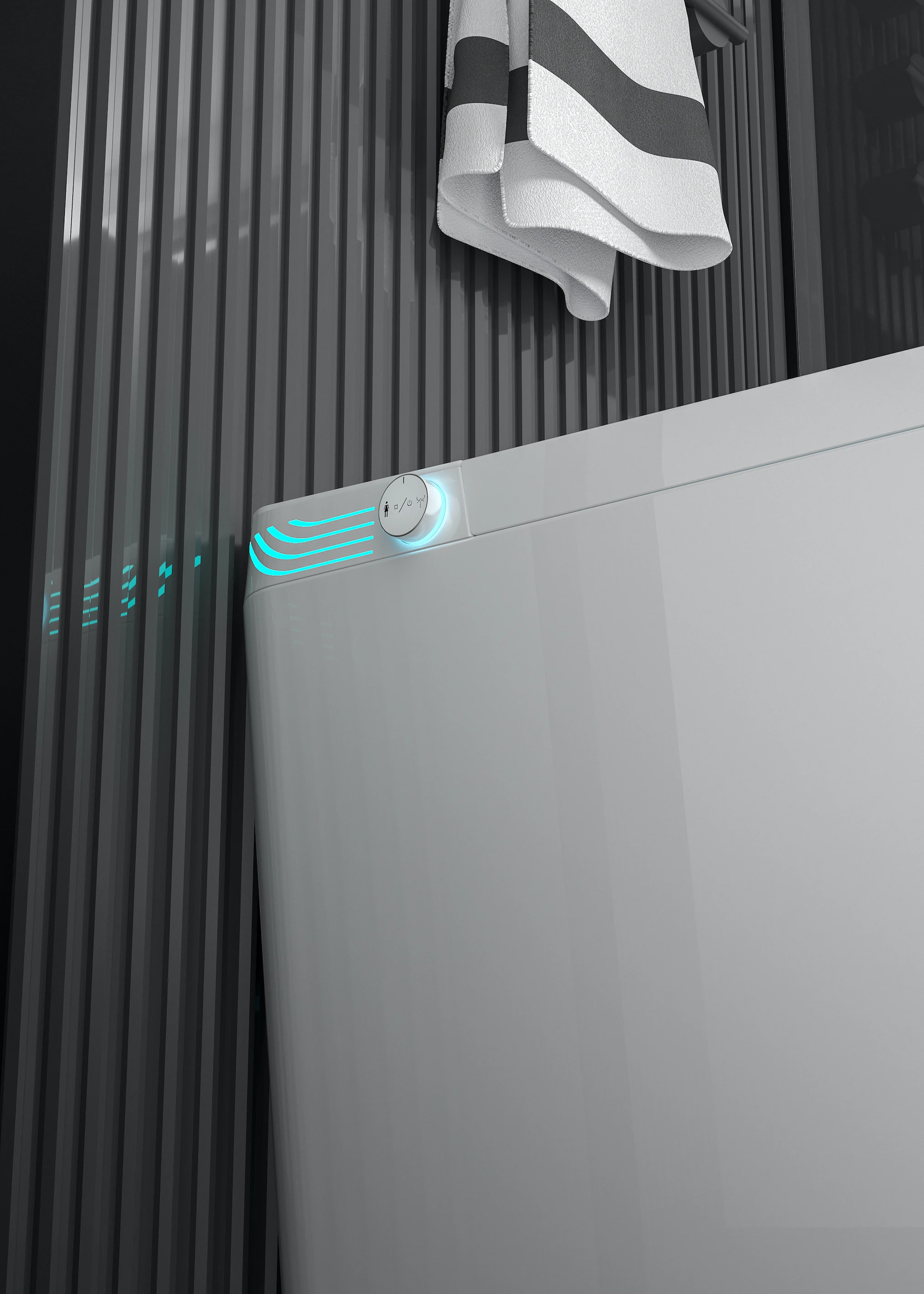 Intelligente Toilette mit automatischer Spülung, beheiztem Sitz, Warmwasser-Bidet, Vorder- und Rückreinigung, Fernbedienung, IPX4 wasserdicht, energiesparend.
