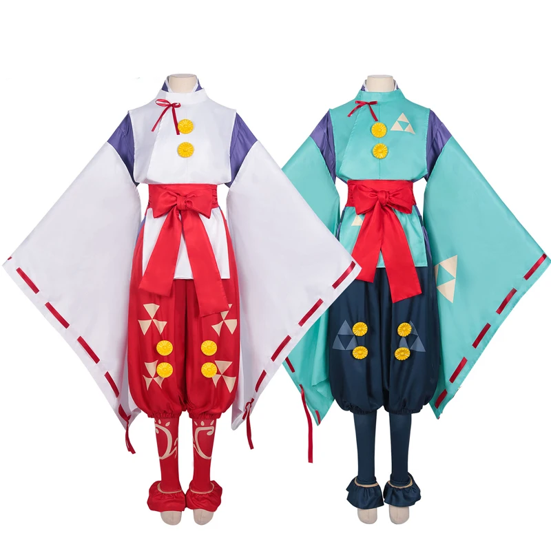 Anime Samurai Tokiyuki Houjou Cosplay green Red Costume Halloween Full Sets Uniform Women Men Clothing