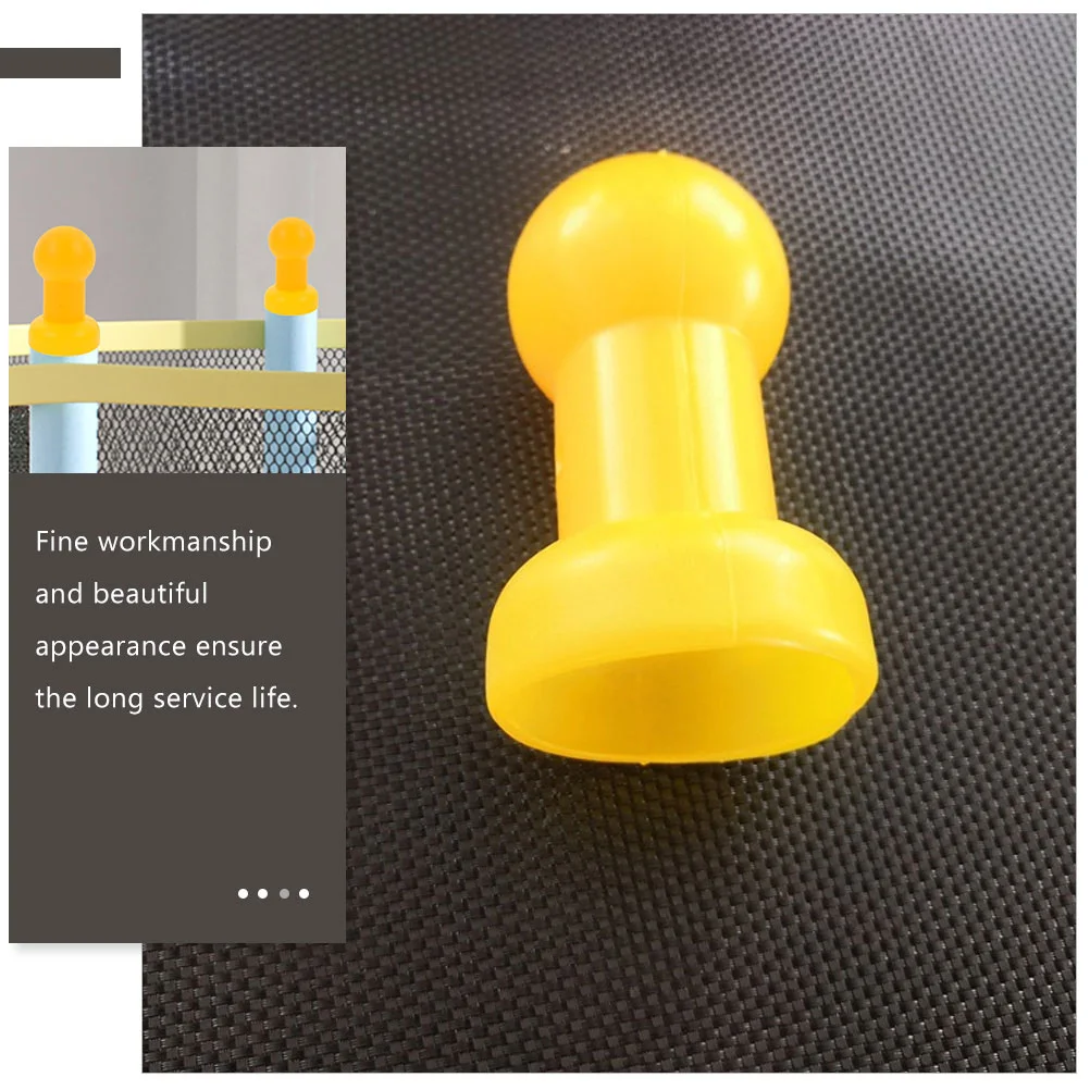 4 Pcs Trampoline Bottom Cover Yellow Pole Caps Replacement Parts Plastic Jumping Bed Rod Covers Professional Trustworthy