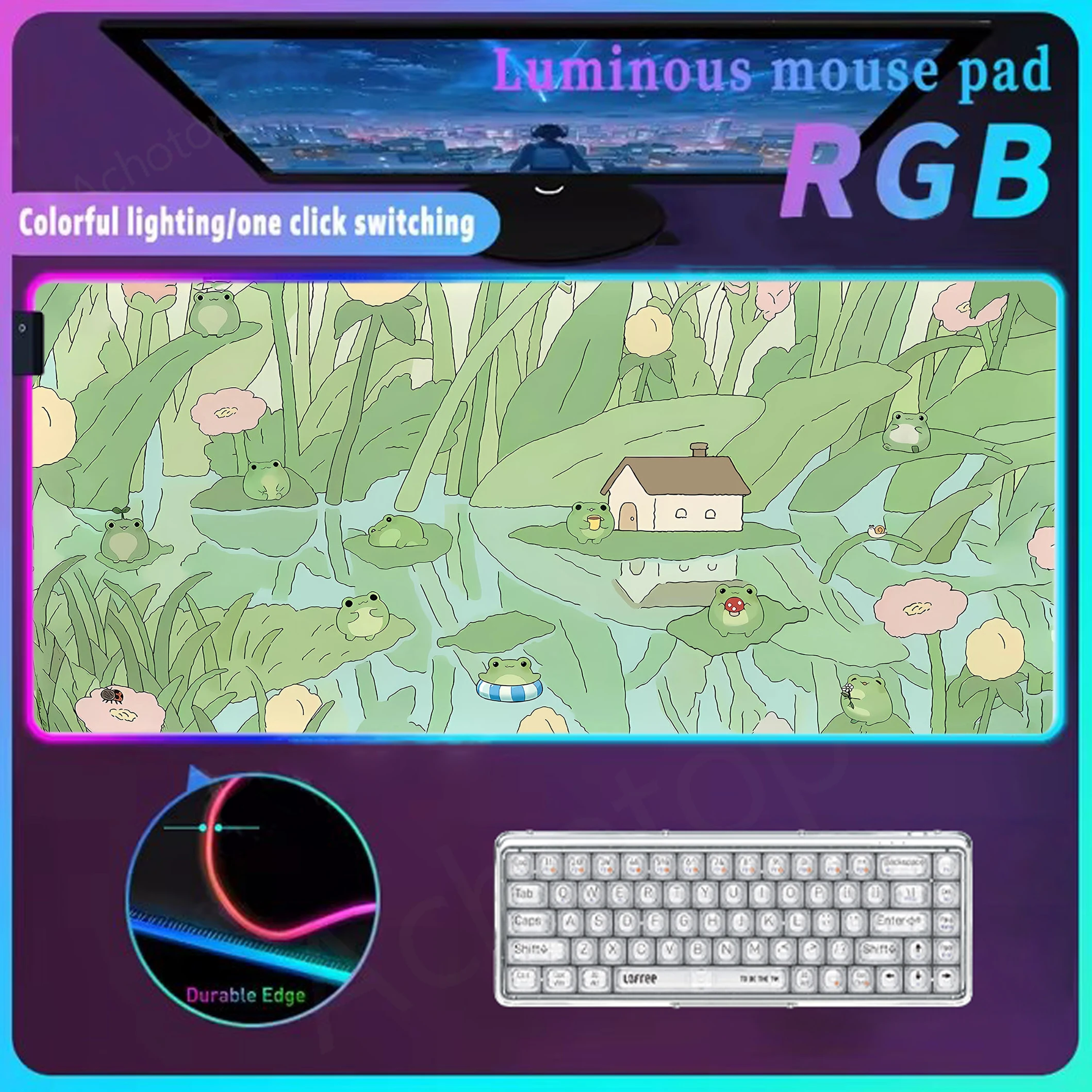 

Green Plant Mouse Mat Led Mousepad Rgb Offices Accessories Desk Mat Glow Personality Mouse Pad Computer Game Tapis De Souris Rug