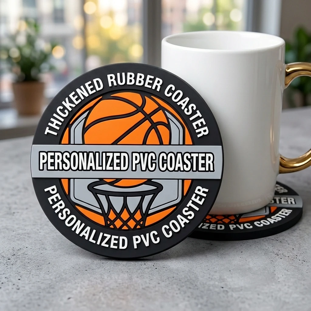 Personalized Round Drink Coaster Custom Logo PVC Mat Non‑Slip Heat Insulation Pad Tabletop Decoration For Home Bar Decor