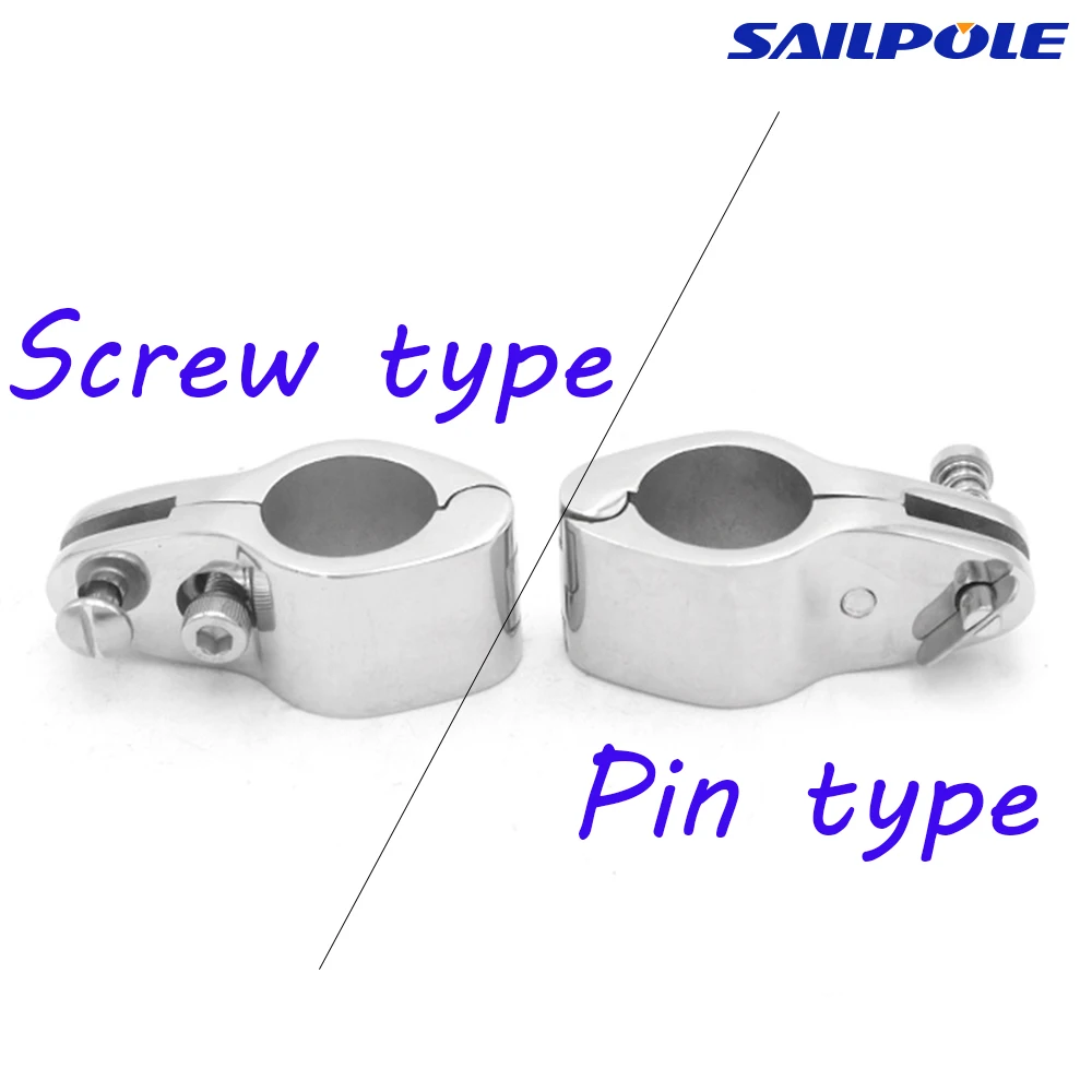 Pipe clamps 316 Stainless Steel for Boat Bimini Top Hinged 20mm 22mm 25mm 30mm 32mm Jaw Slide Marine with pin screw option