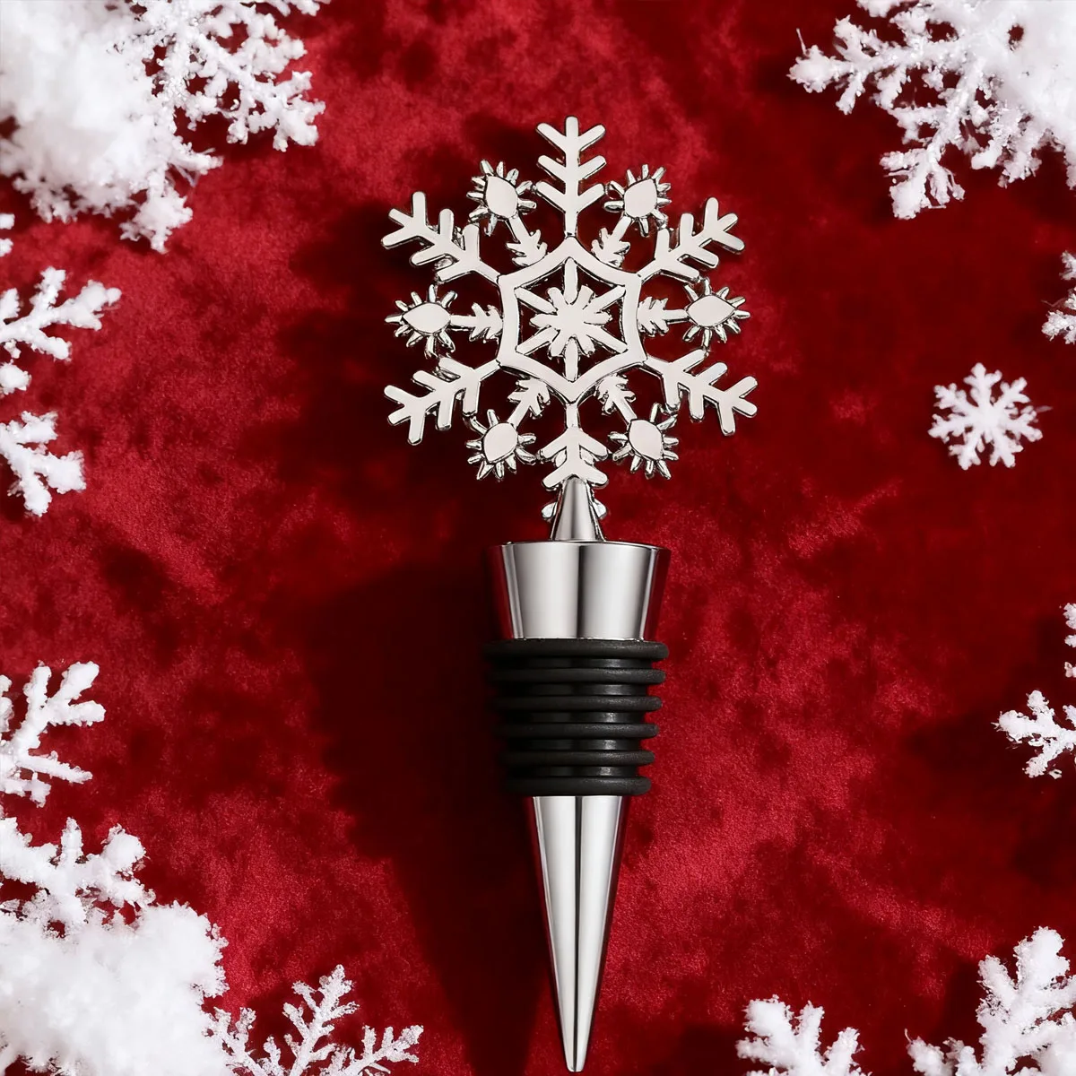 

1/2pcs-Christmas Series Bottle Stopper Snowflake Shaped Bottle Decoration Theme Party Creative Bottle Stopper Gift
