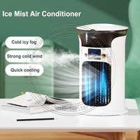 2025 New Portable USB Air Cooler Household Small Multifunctional Cooling Fan Office Desktop Mobile Air Conditioner Humidifier