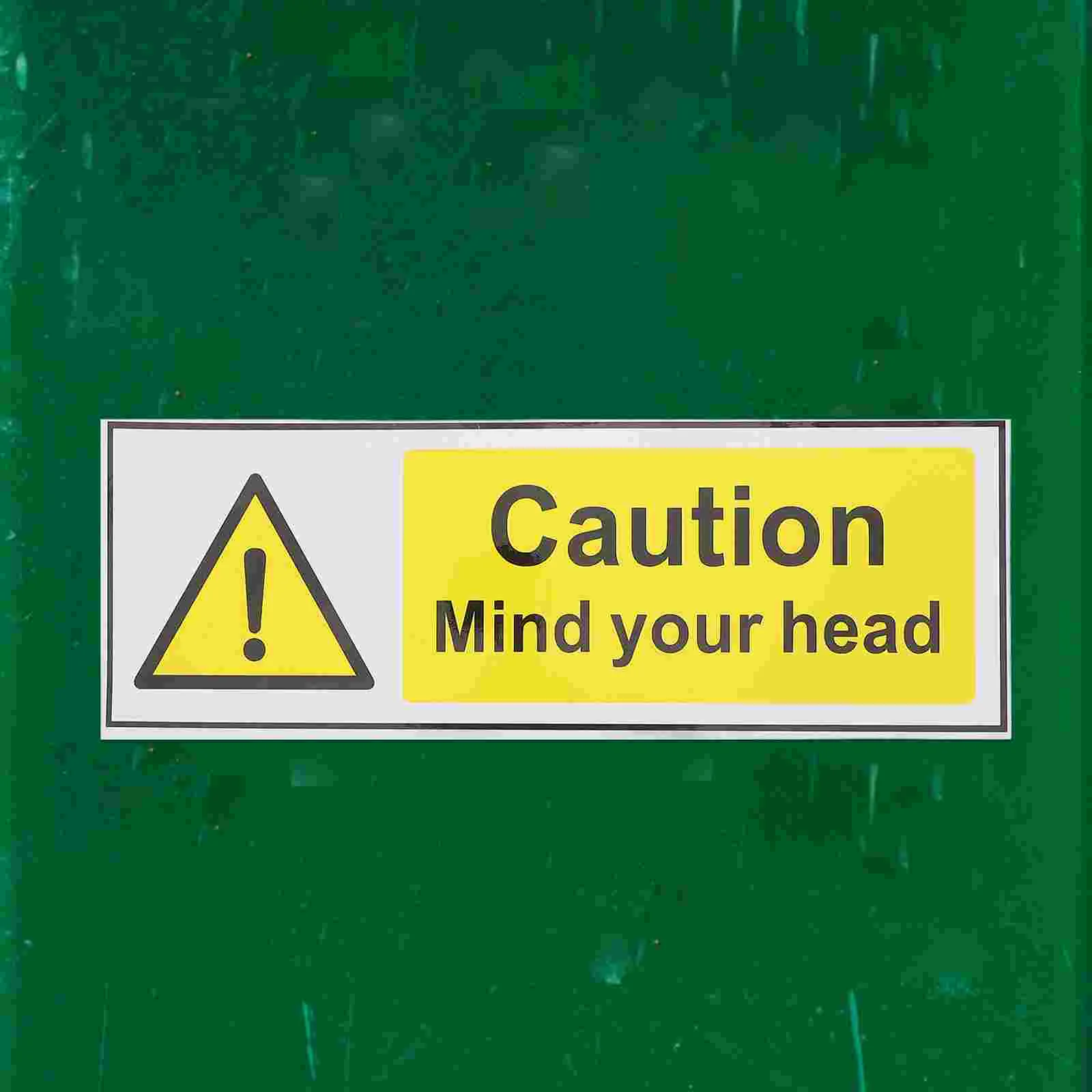 2 Sheets Safety Warning Signs Hearing Protection Label Sticker Watch Your Head Stickers Caution Mind Pp Synthetic Paper Decal