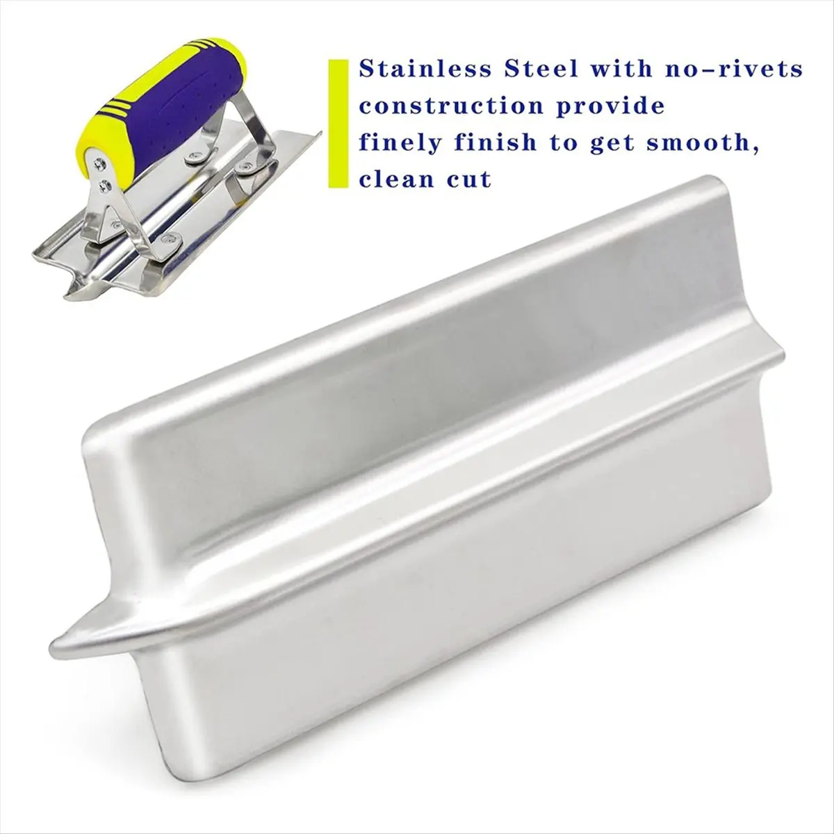 ABFW Stainless Steel Concrete Hand Edger Groover,Hand Seamer Wall Corner Straightening Tool