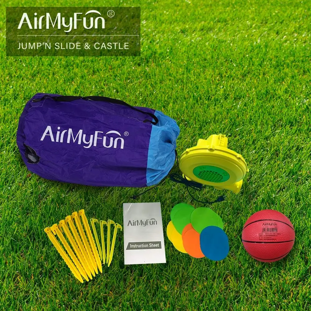 Maison de rebond pour enfants, maison de rebond gonflable avec toboggan, zone de saut gonflable avec souffleur d'air, adaptée au jeu en plein air et