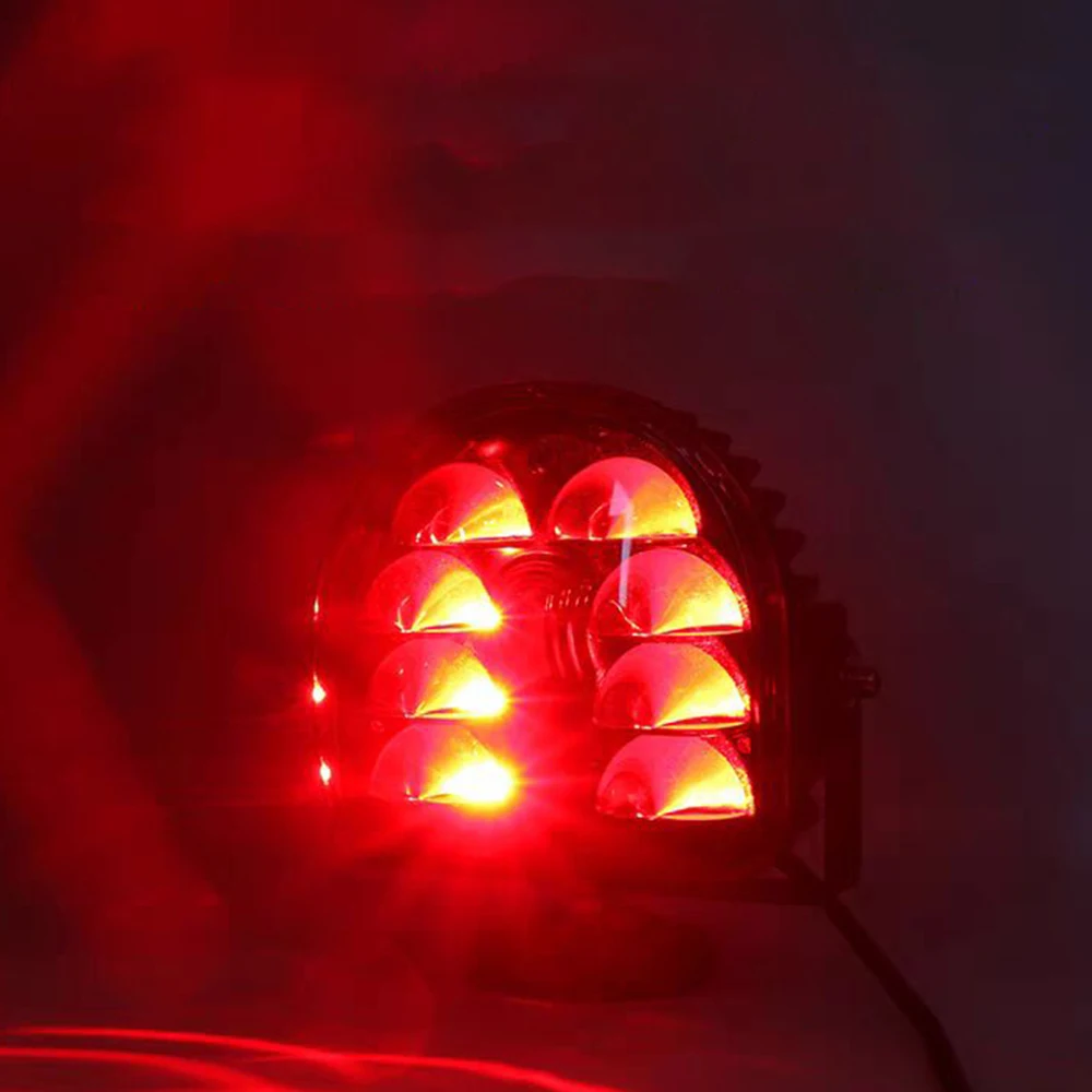 SXMA LED6509 Search Light for Tractor/Excavator Emergency Safety Warning Lamp Worklight 40w 1pc Waterproof(Red U-shaped light)