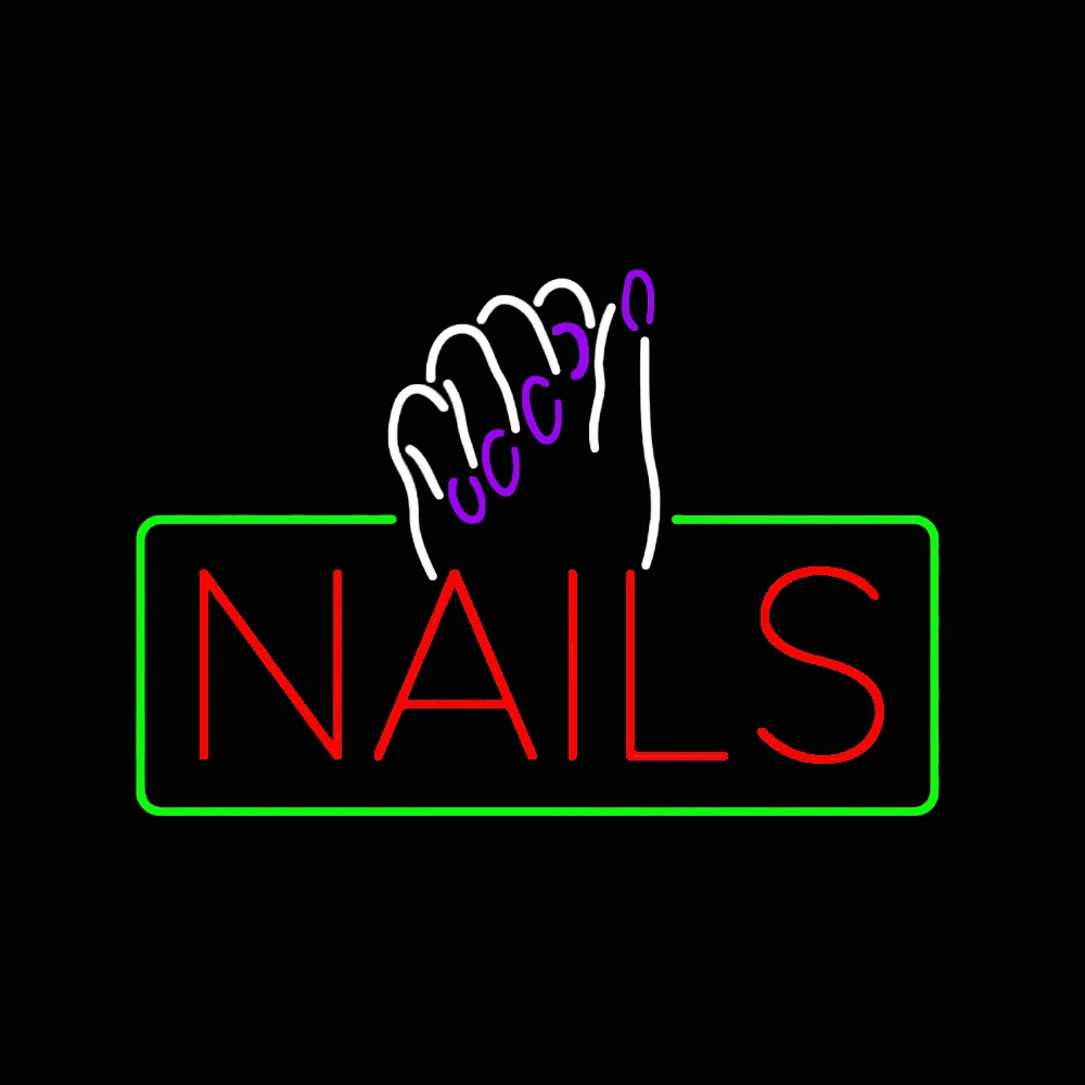 

NAILS Art Polish Custom Sign Handmade Real Glass Tube Beauty Shop Store Advertise Decor Display Neon Personnalisée Light 24"X18"