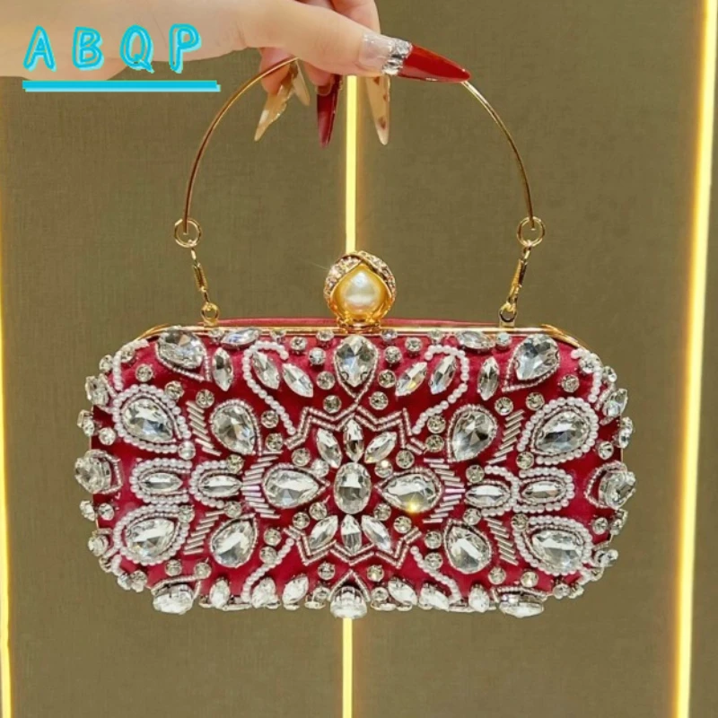 

New Women's Dinner Bag with Diamonds, Shiny Fashionable Banquet Clutch Bag, Exquisite Luxury Dinner Shoulder Crossbody Bag