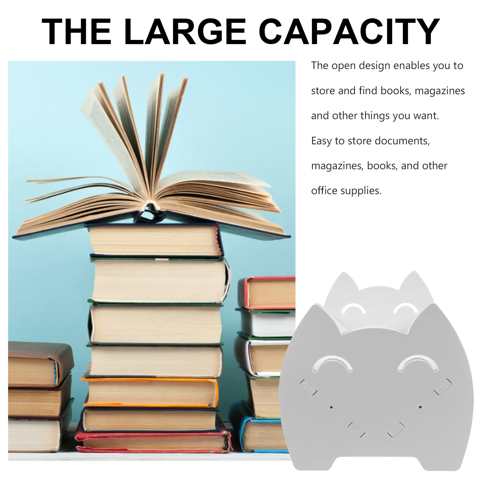 

Compact Children Book Storage Shelf Sturdy Desktop Organizer for Books Magazines Documents Easy Access Desk Organizer Multi