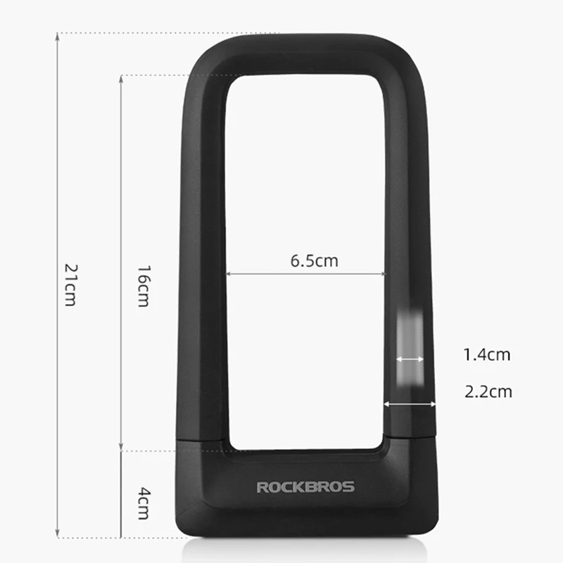 ROCKBROS Bicycle Lock Silicone Anti-Hydraulic Shear Anti-Theft Lock Motorcycle Electric Vehicle U-Shaped Bicycle Lock