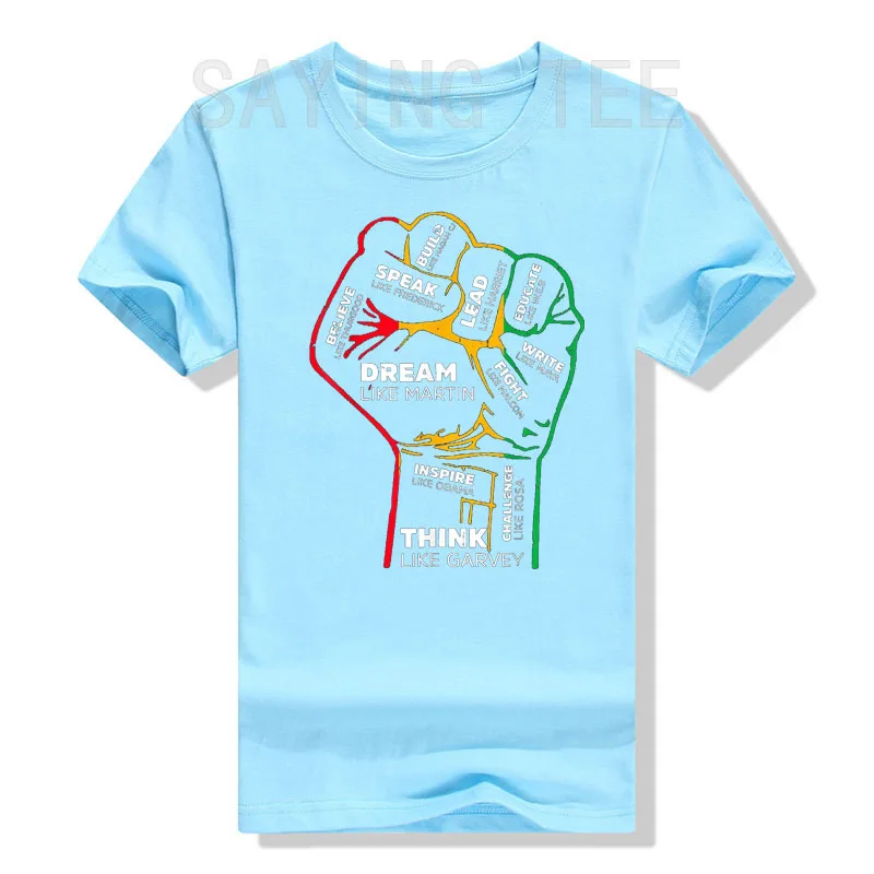 Inspiring Black Leaders Power Fist Hand Black History Month T-Shirt Cool Present for Women Men African Americans Graphic Tee Top