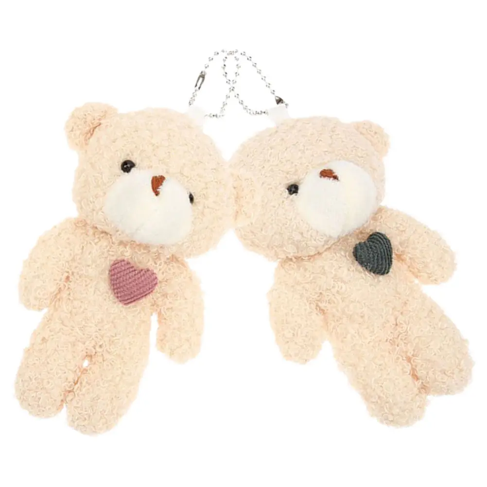 2 Pcs Stuffed Key Ring Charms Keychain Purse Pendants Bear Mini Backpack view 4