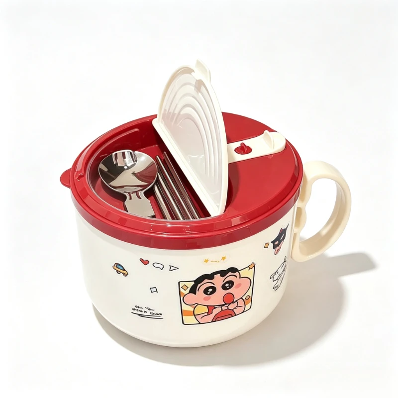 Crayon Shin-chan Cartoon Instant-Nudelschale Kawaii Tragbare Suppenschüssel für Studenten und Zuhause Tischgeschirr Animation-Zubehör Großhandel