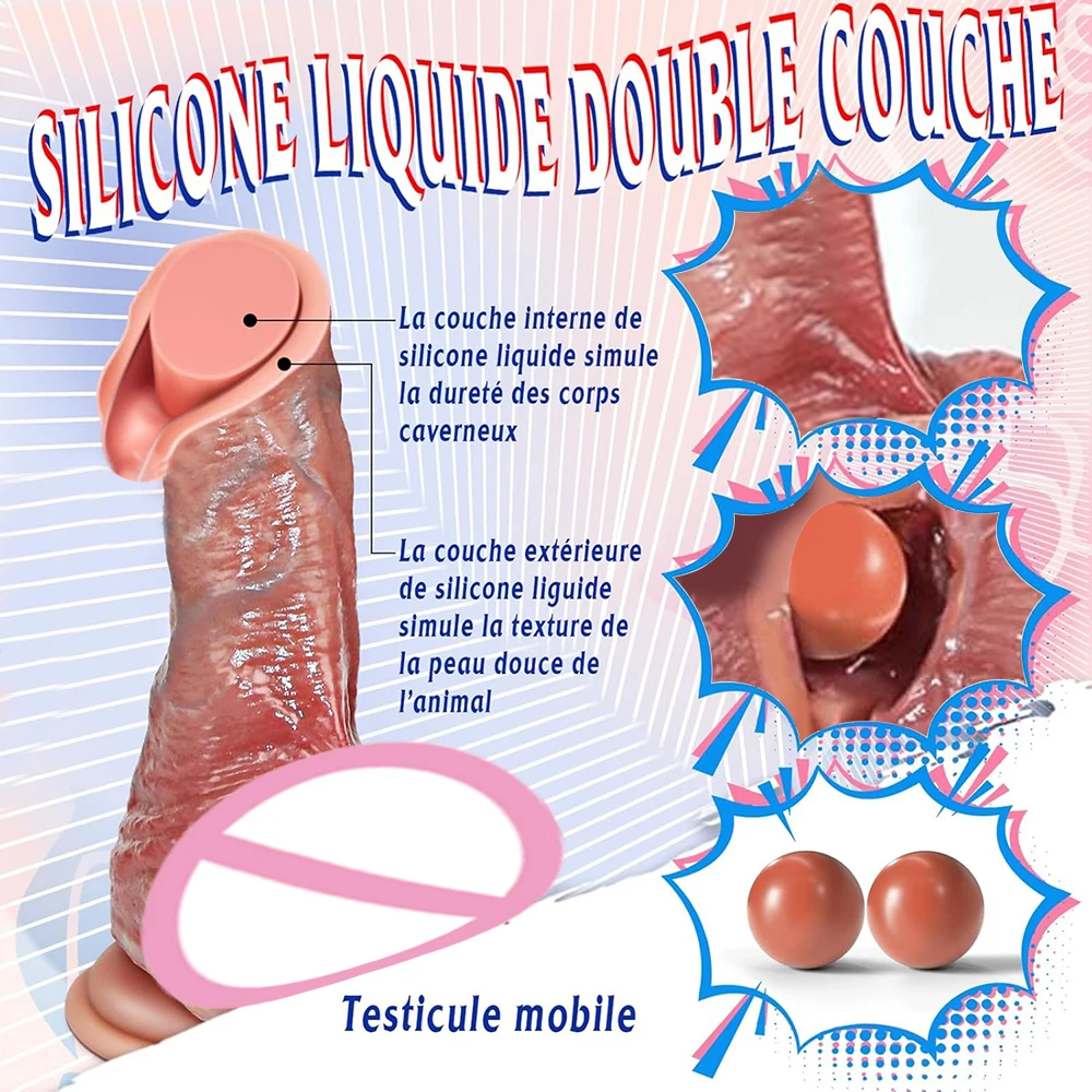 Wearable Realistic Strapon Dildo Skin Testicles Sliding Anal Vagina Sexy Adult Masturbation Big Penis For Women Dildos Sex Toys view 3