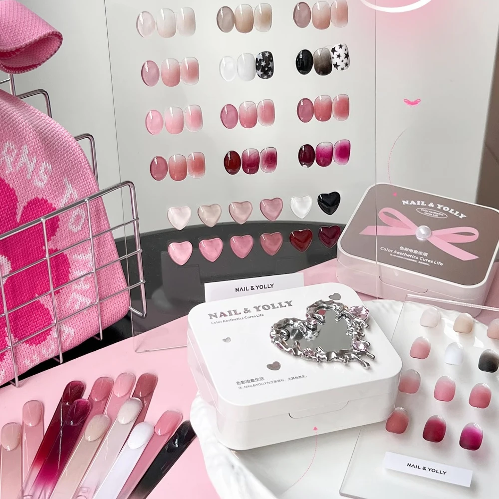 6Color Gradient Painting Gel Nail Art Design DIY Air Cushion Gradient Gel for Nail Print Pattern UV/LED Gel Nail Polish Manicure