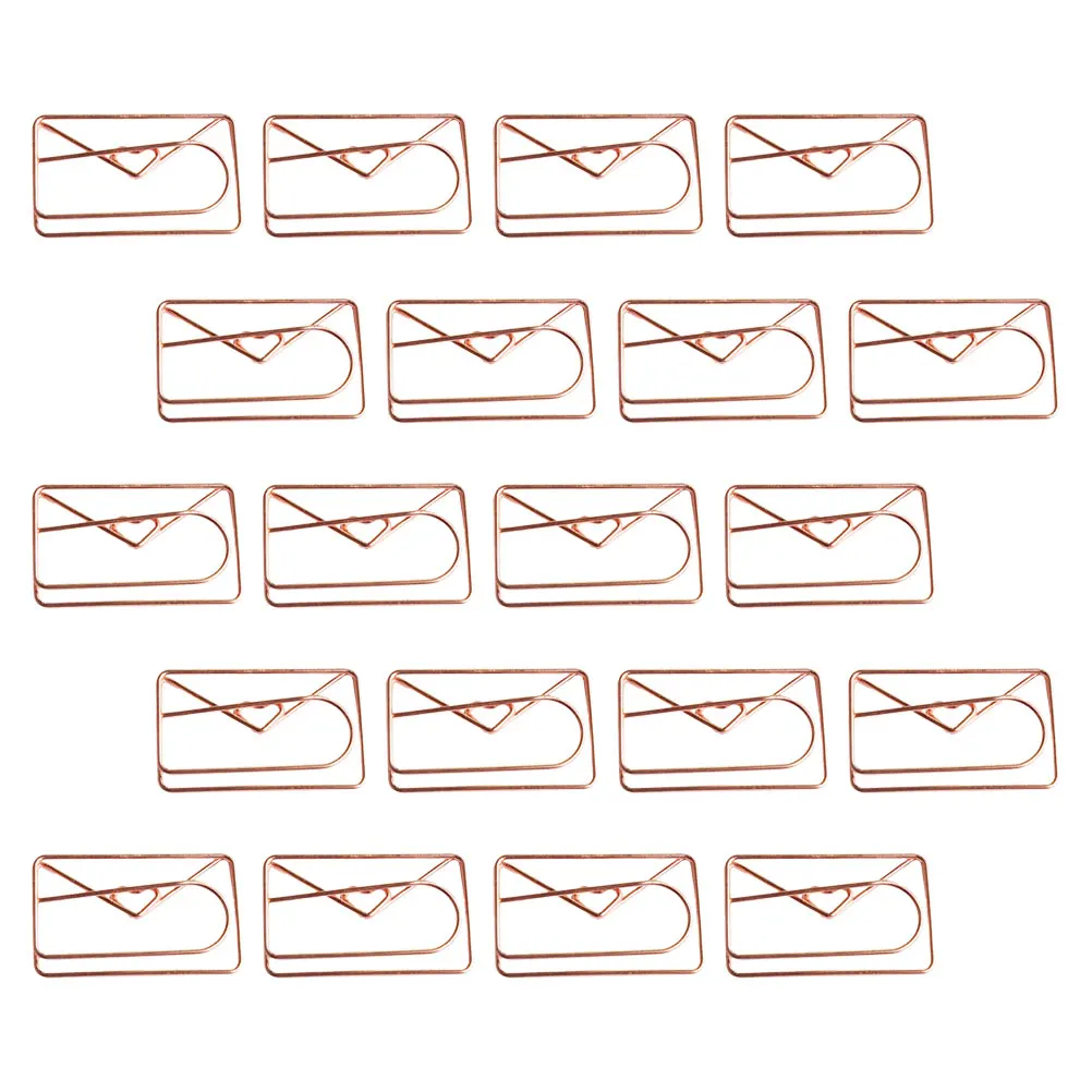 

20 Pcs Heart Shaped Envelope Clips High Class Material Creative Design Small Office Accessory Portable Paper Clips