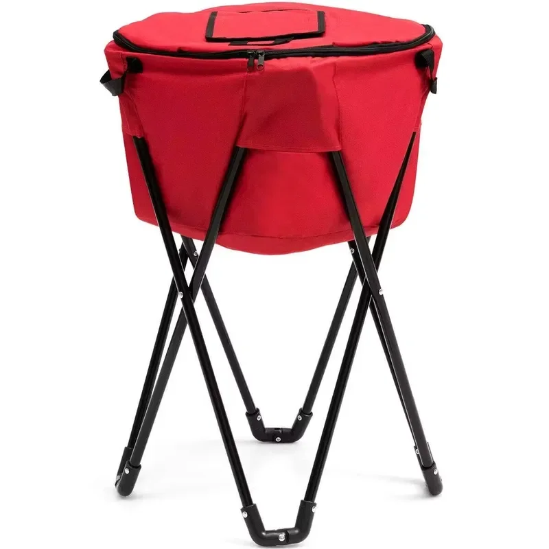 for OEM ODM Large Capacity Portable Eco Friendly Adjustable Height Stand Metal Insulated Cooler Bag for Camping Beach BBQ view 2