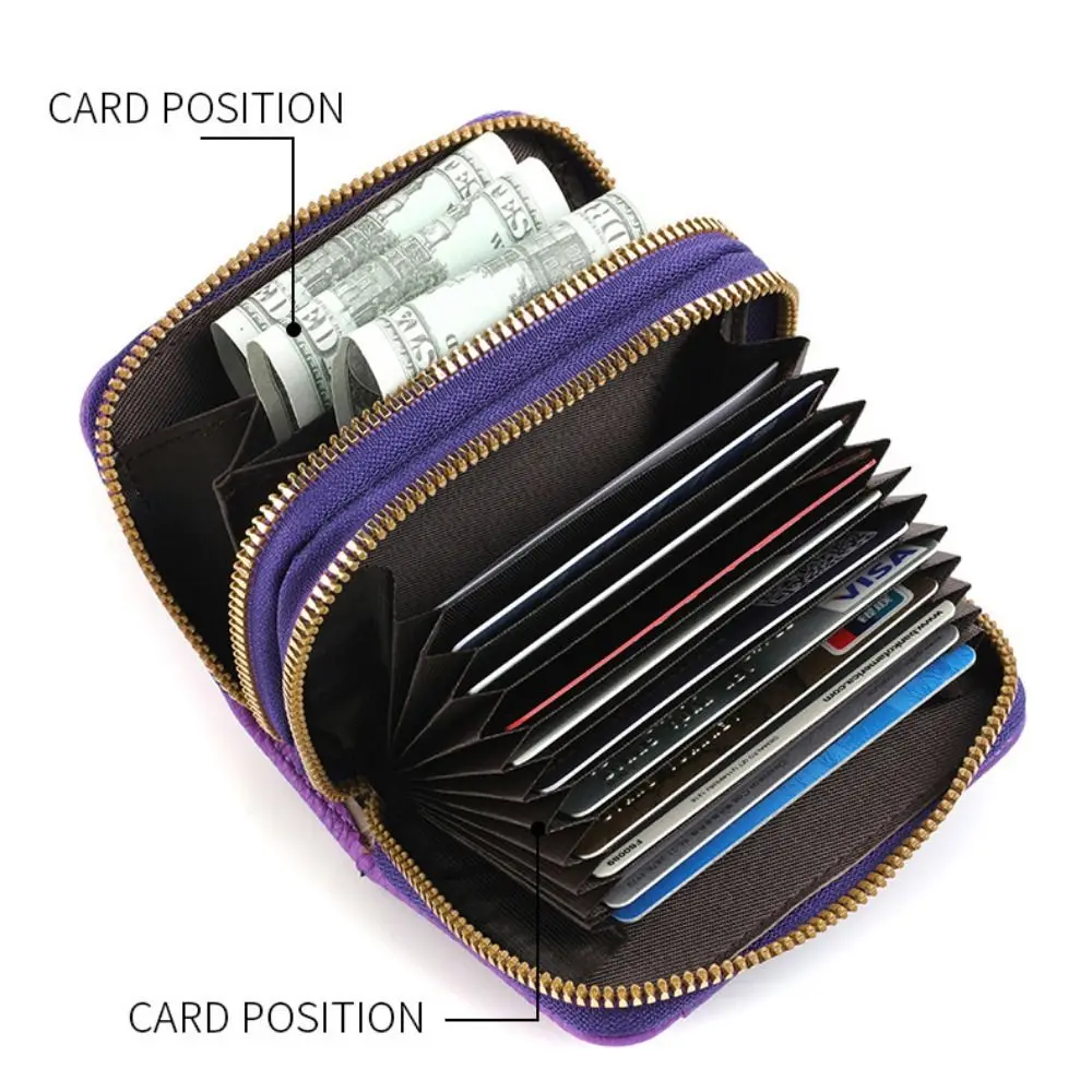 Fashion PU Leather Leather Women Wallets Black Pink Purple Large Capacity Coin Purse Zipper Storage Bag Women