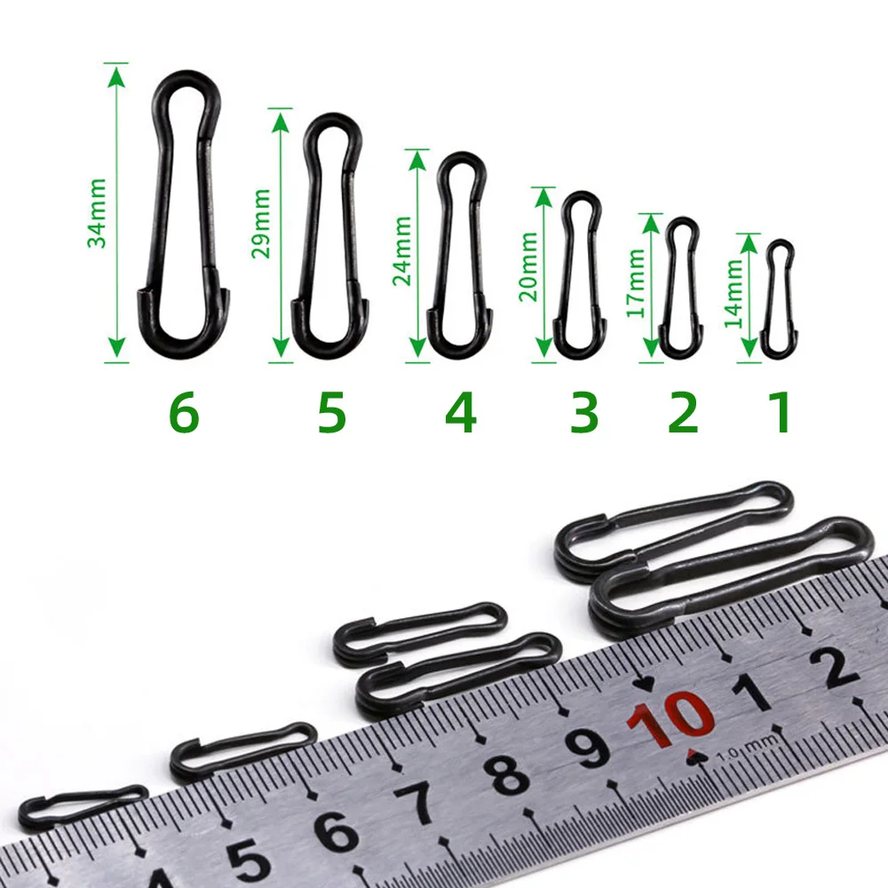 

20pcs Fishing Lure Connector Rolling Swivels Matte Black Brass Carp Fishing Quick Snap Fishing Hooks Accessories