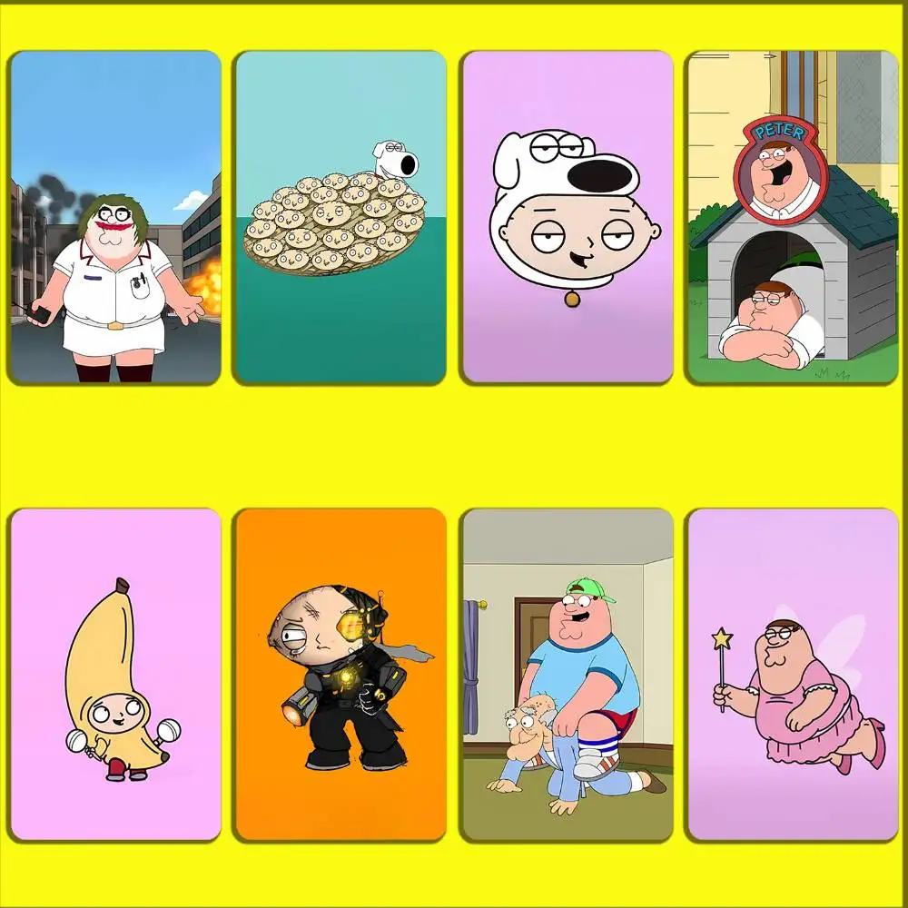 

Cartoon F-Family Guy Funny Card Stickers For Debit Bank Credit Cards Metro Bus Pass Sticker Decoration Cover Skin