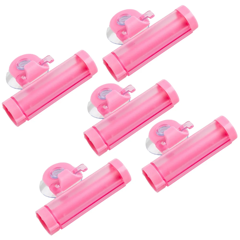 

5pcs Squeezer Suction Cup Toothpaste Rolling Squeezer For Bathroom Organizer, Plastic Toothpaste Extruder For Cosmetics Lotion