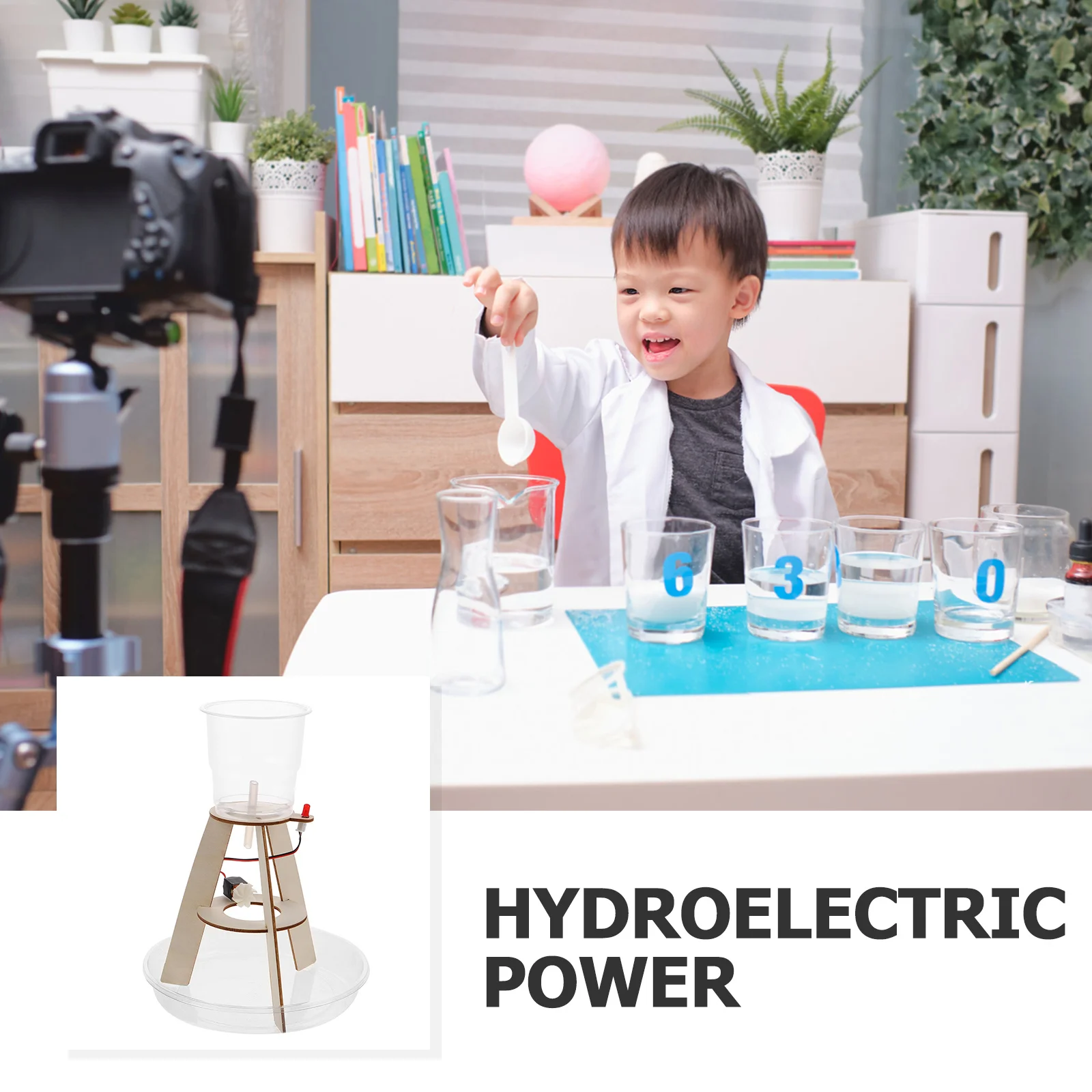Kit de água com haste, gerador hidrelétrico diy, experimento educacional para crianças, aprendizagem de física, física para crianças
