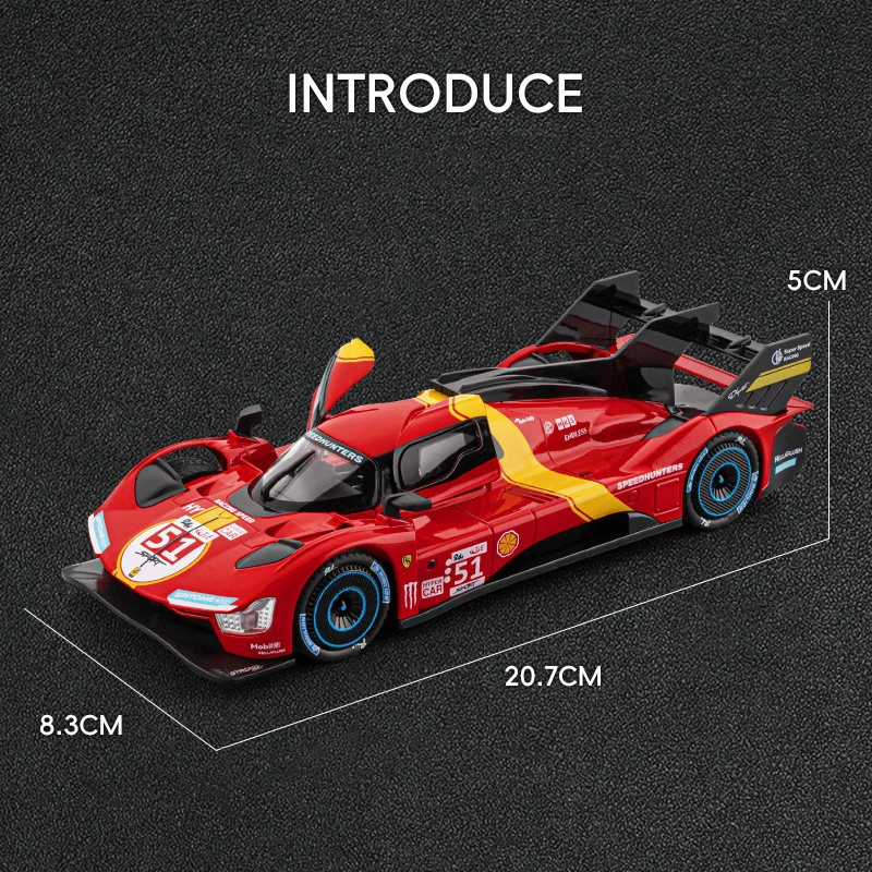 1:22 499P Le Mans Rennwagen Legierungsmodell Legierung Automodell Sound und Licht Zurückziehen Kinderspielzeug Sammlerstücke Geburtstagsgeschenk