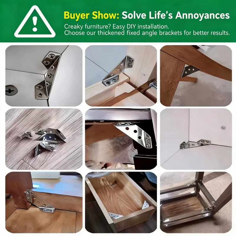 90 Degree Right Angle Stainless Steel Angle Code, Triangle Support Bracket, Bed Frame Fixer, Furniture Connection Hardware Acces