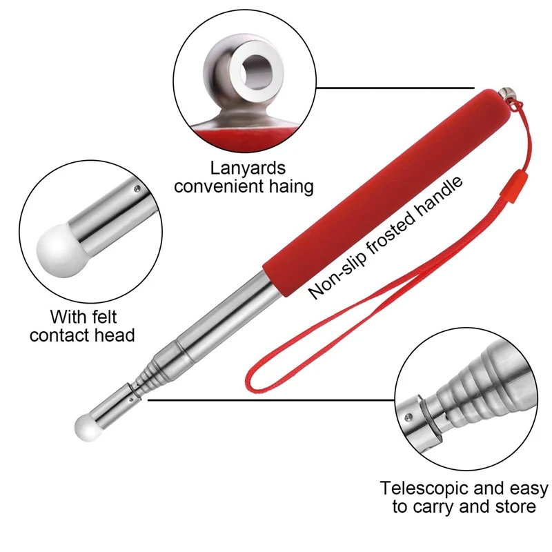 4 szt. Wskaźnik teleskopowy kij z ręką smycz wskaźnik nauczyciela dla klasie chowany wskaźnik wskaźnik tablicy