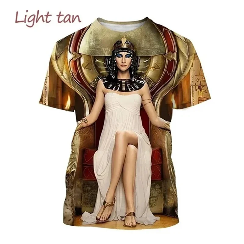 Hot Sale Personality Egyptian Pharaoh Pyramid Queens of Egypt Cleopatra 3D Printed T-shirt Fashion Unisex Casual Harajuku Tops