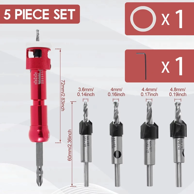 Woodworking Counterbore Drill Step Drill Wood Self-Tapping Screw Punch Holes Drill Bit Installation Tool