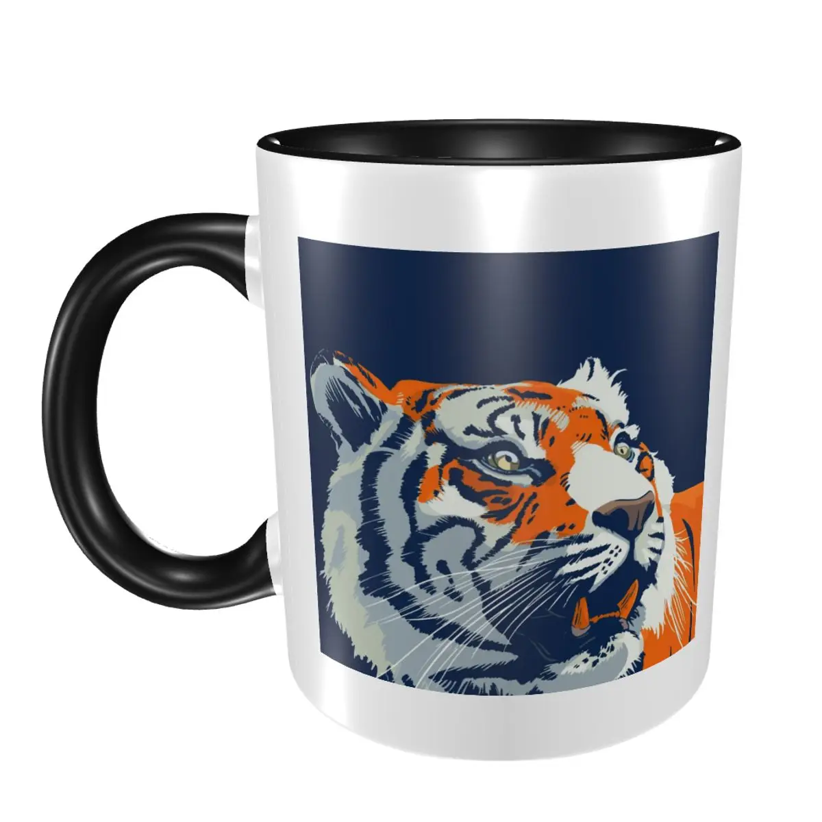

Bengal Tiger Orange And Blue Mug Funny Ceramic Coffee Cups Tea Mugs Milk Cup Drinkware Gift for Woman Man