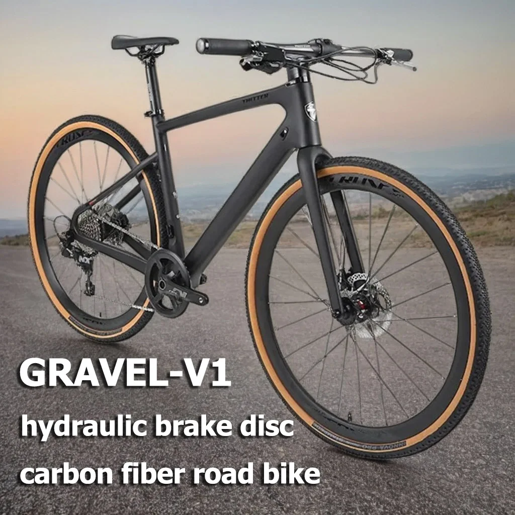 GRAVEL-V1 Full Carbon Fiber Road bicycle 24/11 Speed Gravel Bike 700x40C Hydraulic Disc Brake Road Racing bicicleta City Bike