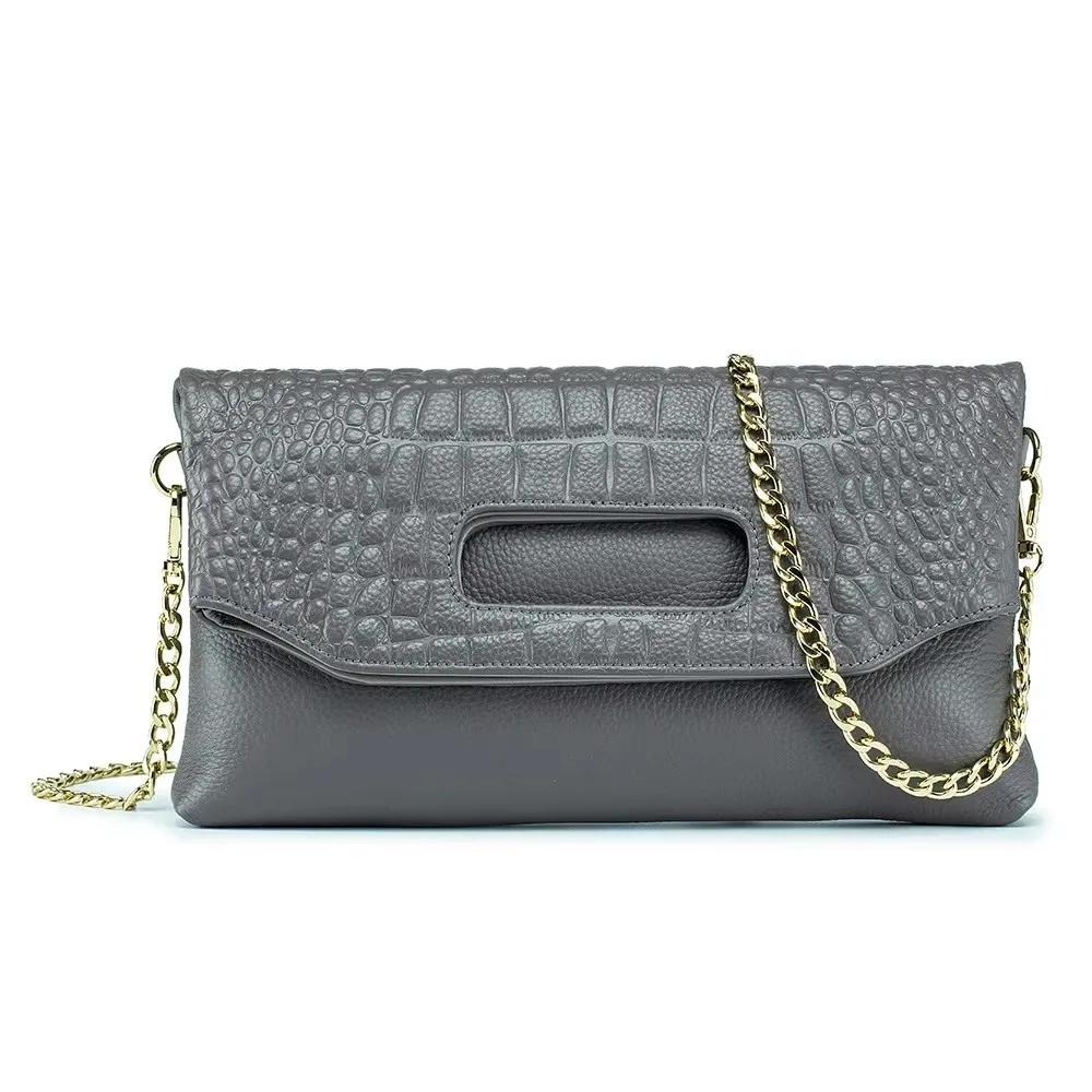 Women Bag Cow Leather Messenger Bag Female Clutch Bag Crocodile Pattern Lady Shoulder Bag Woman Crossbody Bag Envelope Clutch
