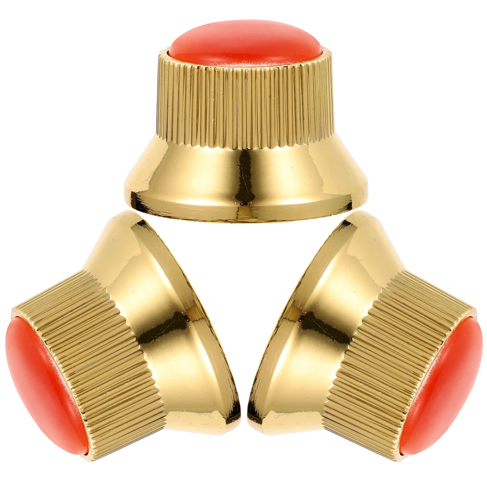 

3 pcs Flying Saucer Gold Knobs Red Stone Electric Guitar Volume Tone Control Metal Hat Bell Style Replacement For
