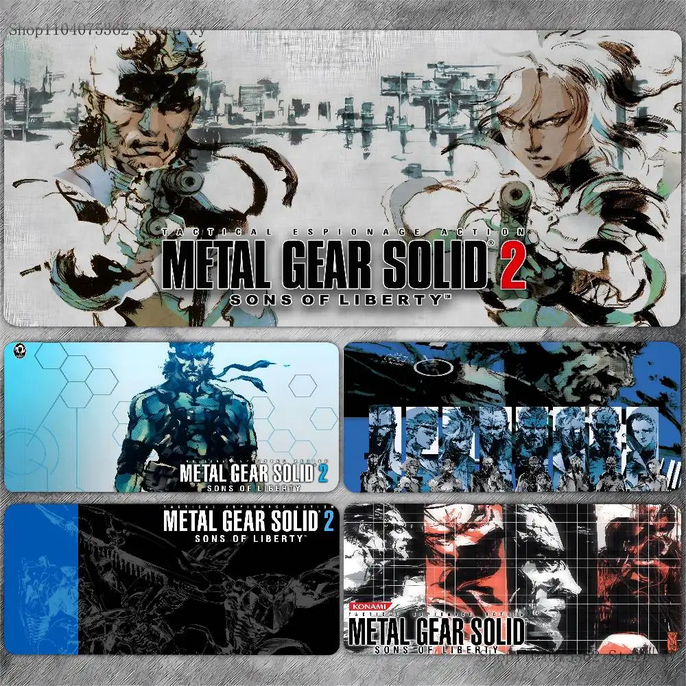 Game Metal Gear Solid 2 Mousepad Large Keyboard Desk Mat Gaming Mouse Pad LockEdge Non-slip Mat