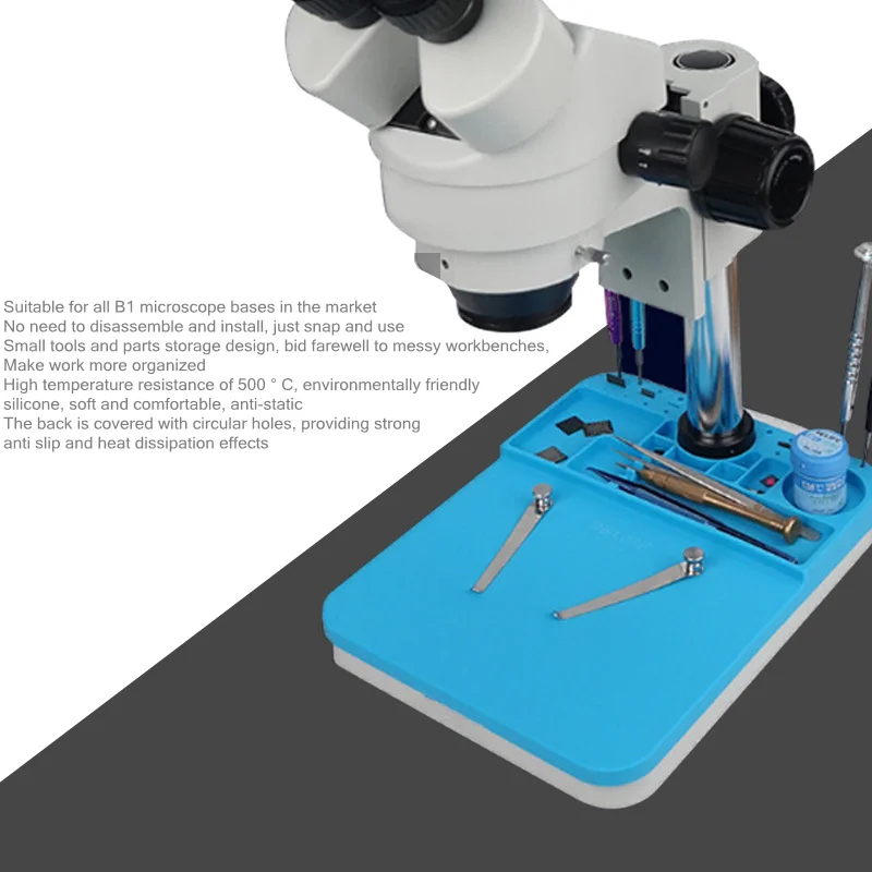 TE-605 Microscope Base Repair Silicone Mat Heat Insulation High Temperature Resistant Phone Maintenance Working Pad