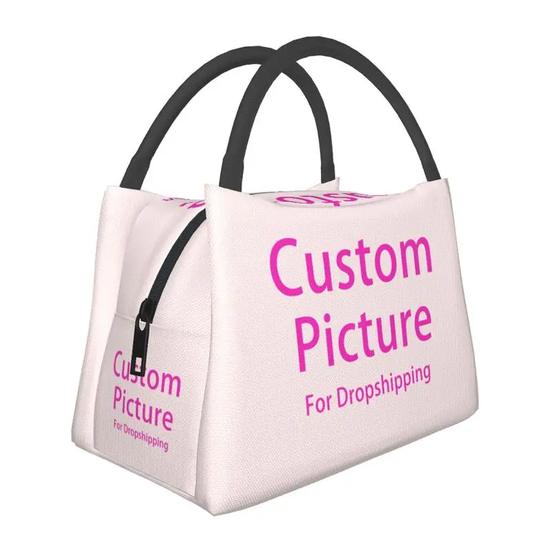 

Custom Photo Logo Insulated Lunch Bags for Women Customized DIY Print Resuable Thermal Cooler Food Lunch Box Hospital Office