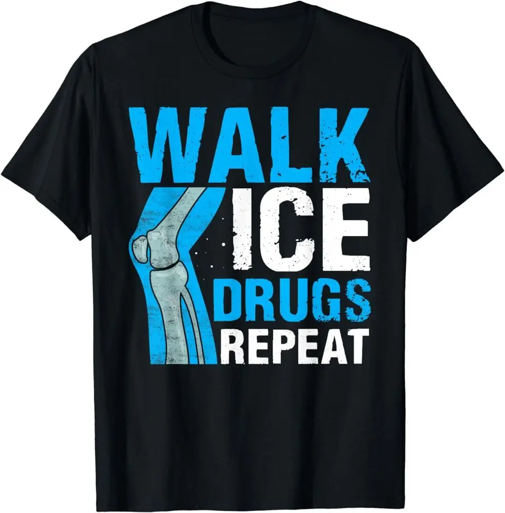 GusseaK Knee Surgery Survivor Walk Ice Repeat Knee Replacement T-Shirt