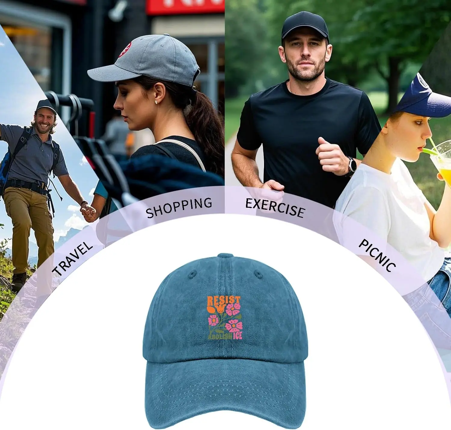 إلغاء احتجاج الجليد مقاومة دعم المهاجرين اللاجئين 1 قبعة الرجال مضحك قبعات للآباء هدايا عيد ميلاد مضحكة