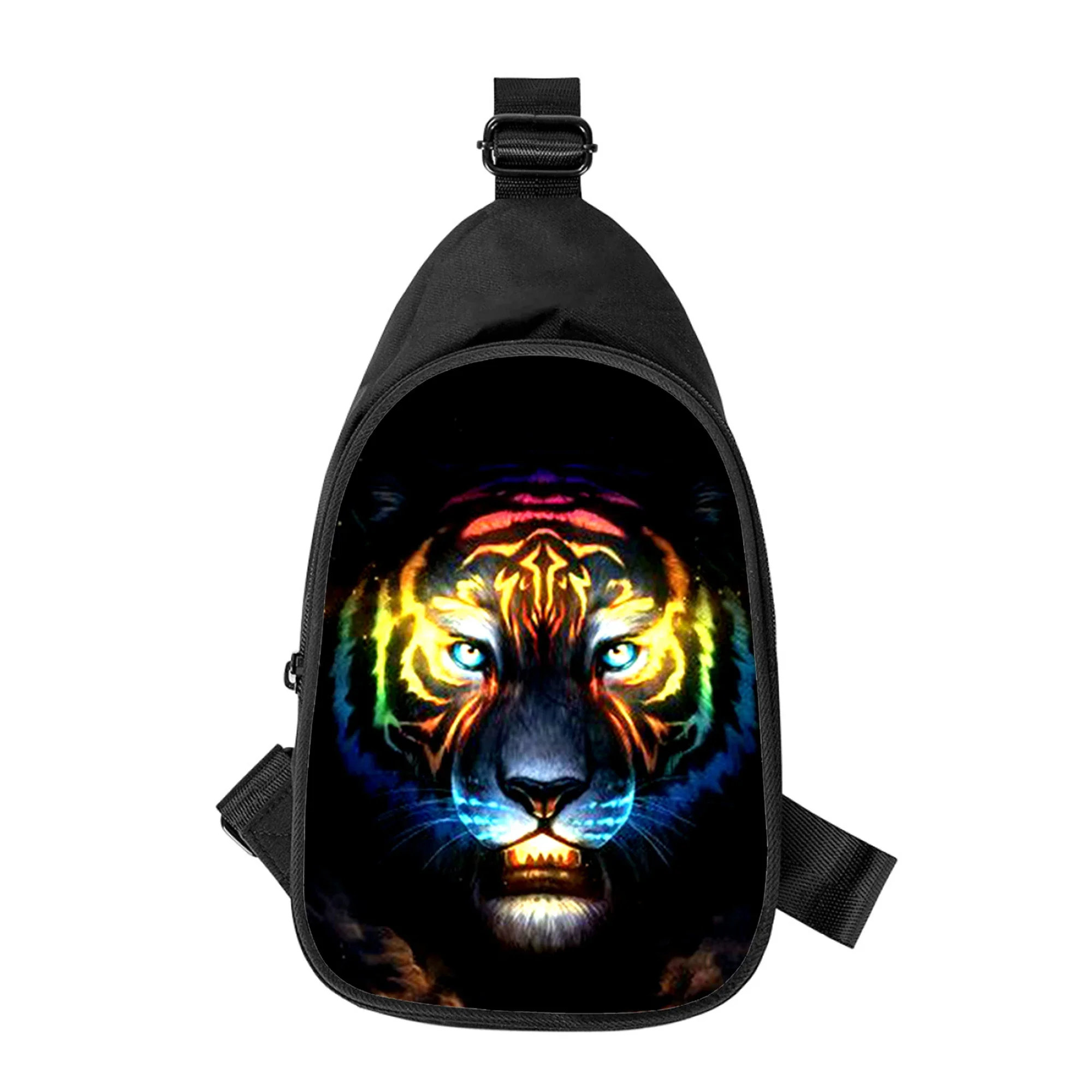 Fiercely tiger-Bolso cruzado en el pecho con estampado 3D para hombre y mujer, bandolera de hombro, riñonera escolar para marido