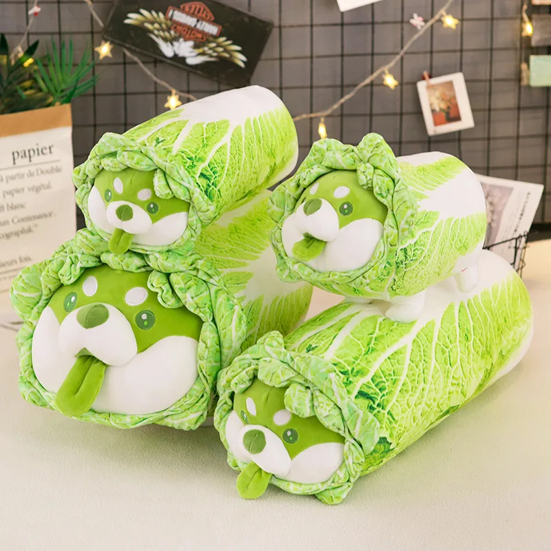 Creative Cartoon Vegetable Dog Doll Kawaii Cabbage Dog Pillow Plush Toy Plush Pillow Plush Animal Girl Gift Children'S Gift Holi