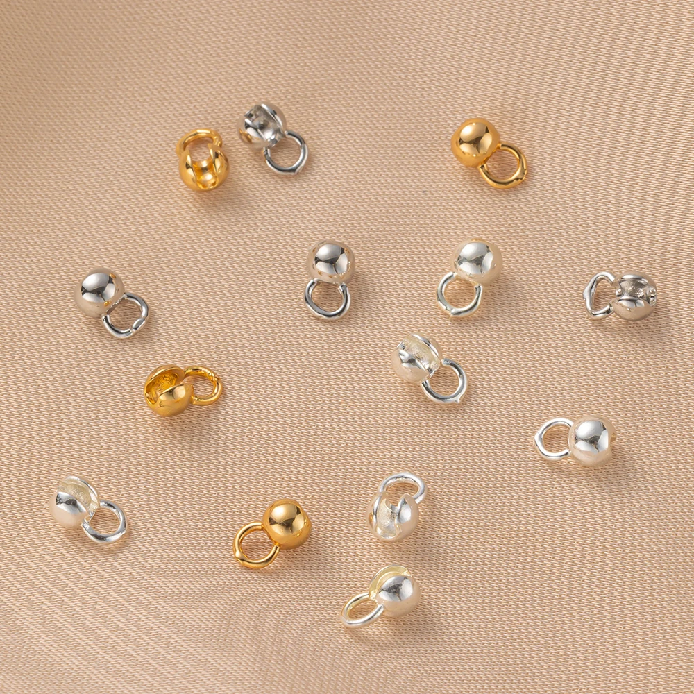 10/20 Pcs 18K Gold Plated Crimp End Beads Cover Tip Ball Chain Connector For DIY Bracelets Jewelry Making Supplies Accessories view 4