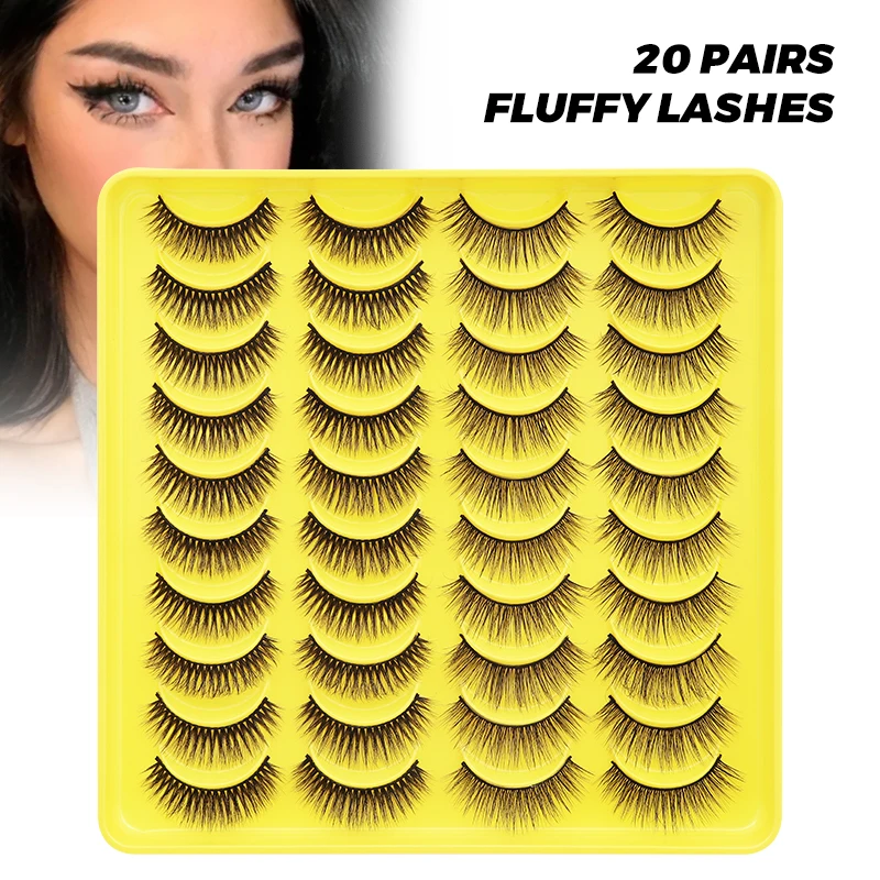 20 Paare 5D Flauschige Wimpern 25mm 3D Nerz Wimpern Lange Weiche Wispy Falsche Wimpern Großhandel Wimpern Anbieter Nerz Volumen Wimpern – Detail 1