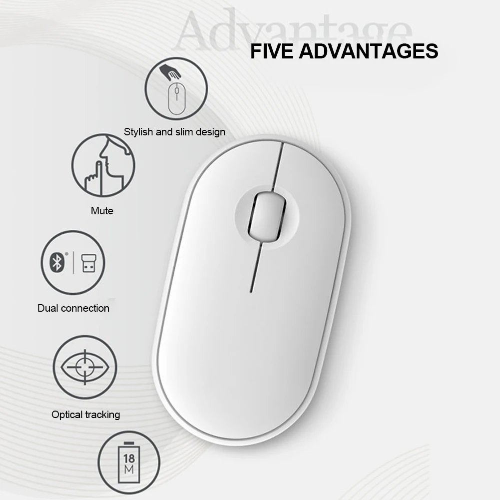 Comfortable hand feeling Pebble Mute Mouse M350 Bluetooth Dual Mode Wireless Mouse Fashion light lovely Multi-link Office Mouse